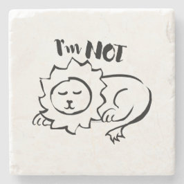 Posavasos De Piedra Wildly Punny — No soy un león Arte de león minimal