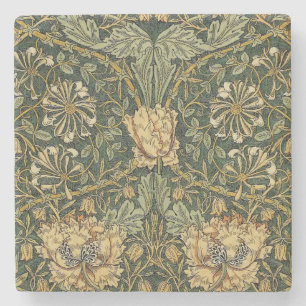Posavasos De Piedra William Morris Honeysuckle Green Floral