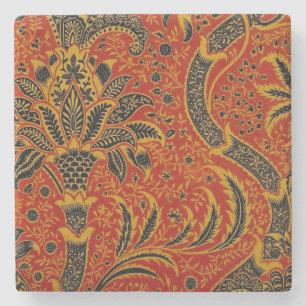 Posavasos De Piedra William Morris India Rojo Floral Vintage Clásico