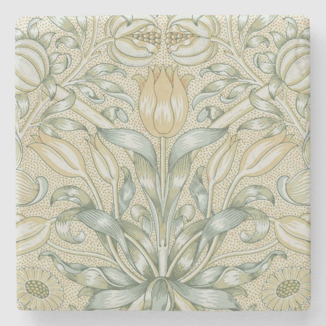 Posavasos De Piedra William Morris Lily y Pomegranate Flower Classic (Anverso)