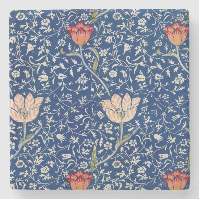 Posavasos De Piedra William Morris Medway Blue Floral (Anverso)