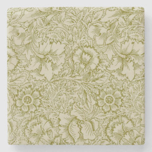 Posavasos De Piedra William Morris Poppy Classic Floral Green