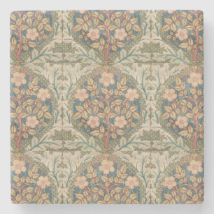 Posavasos De Piedra William Morris Rosa Wreath Vintage Rosa de Flores