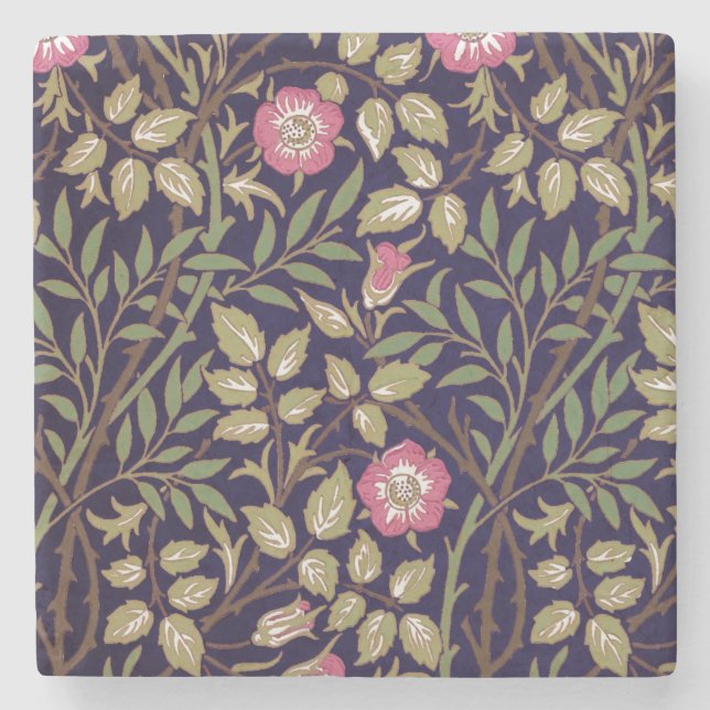 Posavasos De Piedra William Morris Sweet Briar Floral Art Nouveau (Anverso)