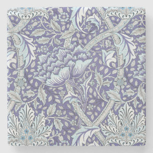 Posavasos De Piedra William Morris Windrush patrón floral azul