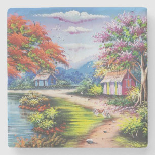 Posavasos De Piedra Winding Country Road Bella Artes