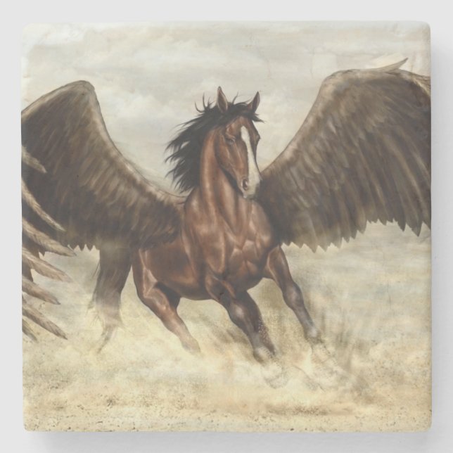 Posavasos De Piedra Winged Pegasus (Anverso)