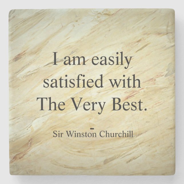 Posavasos De Piedra Winston Churchill Quote; The Very Best (Anverso)