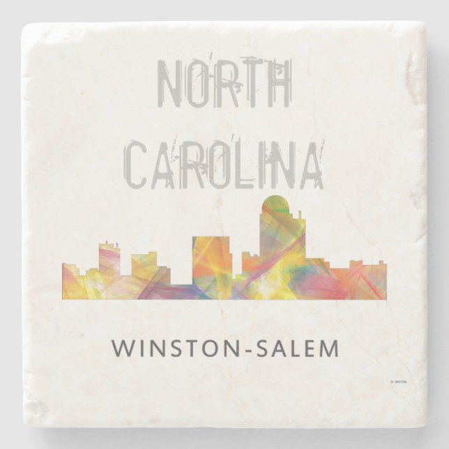 POSAVASOS DE PIEDRA WINSTON - NTH CAROLINA HORIZONTE DE SALEM, - (Anverso)