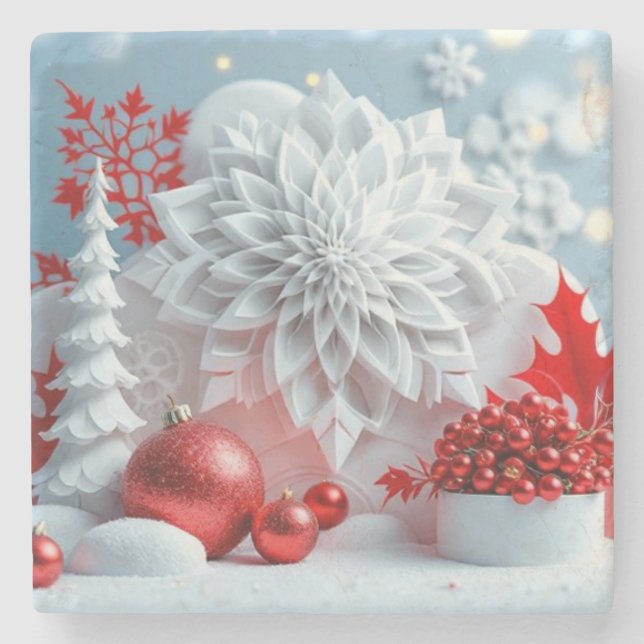 Posavasos De Piedra Winter Blossom Composition (Anverso)