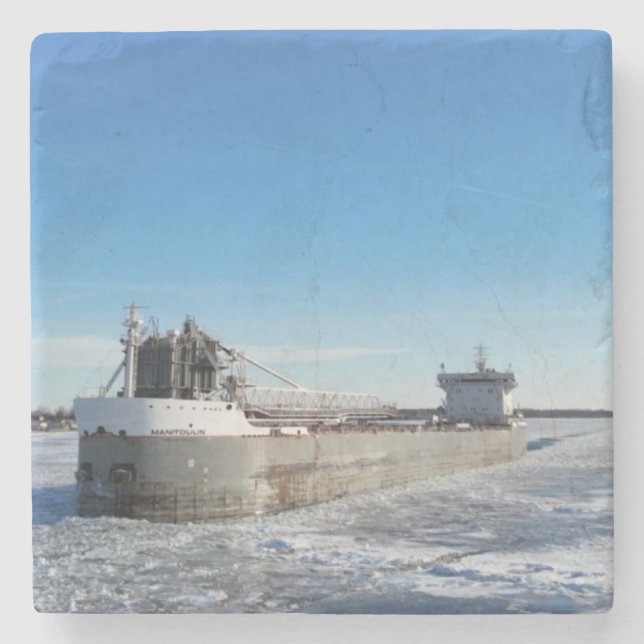 Posavasos De Piedra Winter Freighter Manitoulin (Anverso)