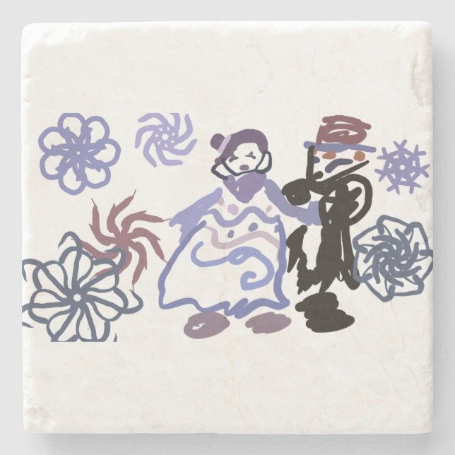 Posavasos De Piedra Winter wedding  (Anverso)