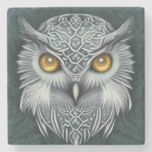 Posavasos De Piedra Winter Wonder Snow Owl Beauty