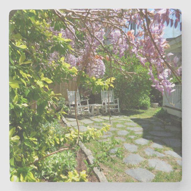 Posavasos De Piedra Wisteria y sillas de roca - Viñetería de Martha (Anverso)