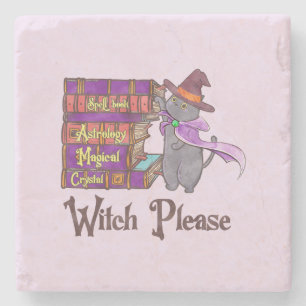 Posavasos De Piedra Witch Please - Witch Black Cat
