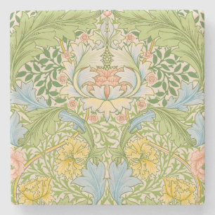 Posavasos De Piedra Wm Morris Myrtle Floral Arte Nouveau Pastel
