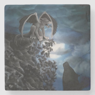 Posavasos De Piedra Wolf Moon - Wolf con Golem
