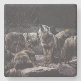 Posavasos De Piedra Wolf Pack