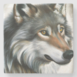 Posavasos De Piedra Wolf Painting