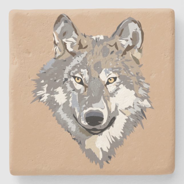 Posavasos De Piedra Wolf Stone Coaster (Anverso)