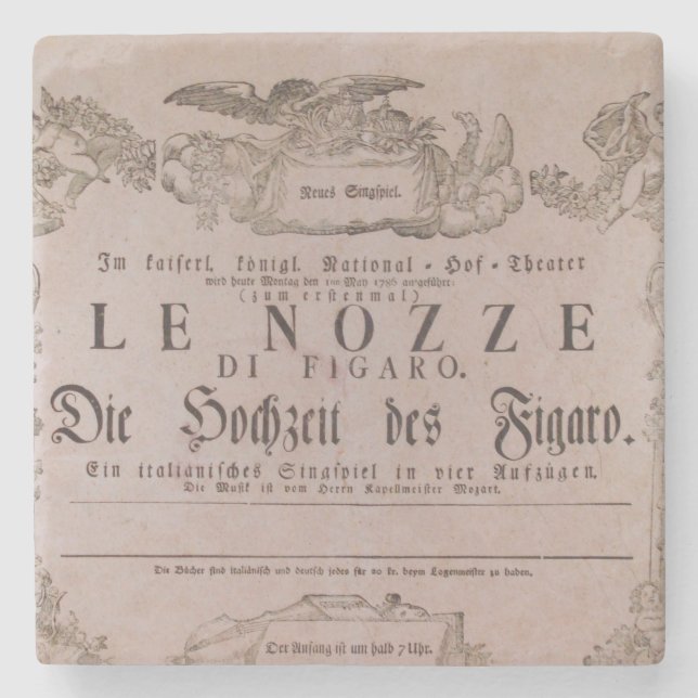 Posavasos De Piedra Wolfgang Amadeus Mozart, Oper – Le nozze di Figaro (Anverso)