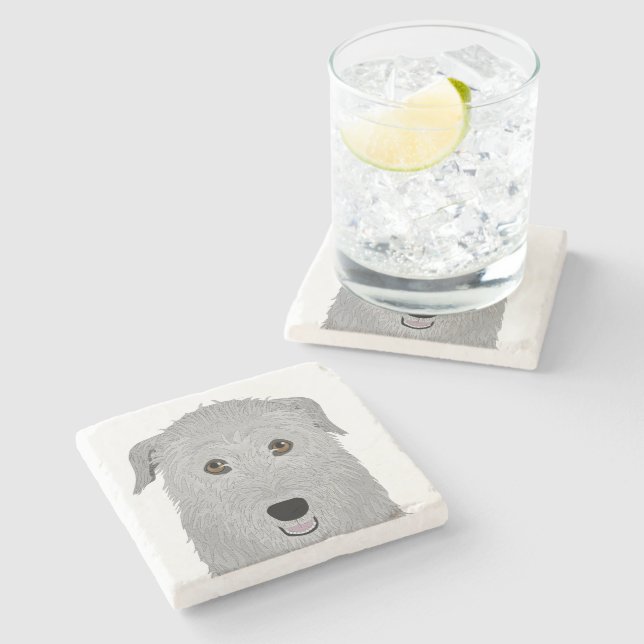 Posavasos De Piedra Wolfhound Stone Coaster (Lateral)