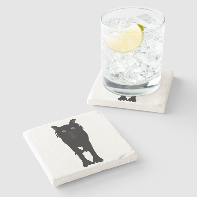 Posavasos De Piedra Wolfie Stone Coaster (Lateral)