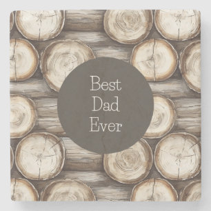 Posavasos De Piedra Wood Log Cabin Cumpleaños