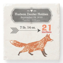 Woodland Creations Fox Baby Stats Keepsake