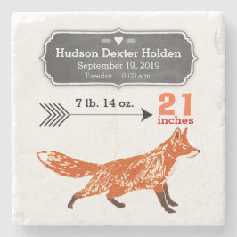 Posavasos De Piedra Woodland Creations Fox Baby Stats Keepsake