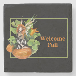 Posavasos De Piedra Woodland Fall Harvest Elf