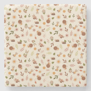 Posavasos De Piedra Woodland Fox Autumn Theme Neutral