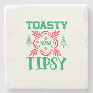 Posavasos De Piedra Xmas Art Toasty And Tipsy