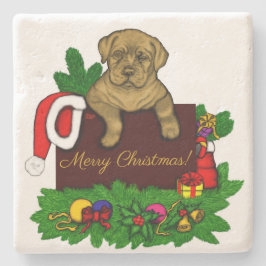 Posavasos De Piedra XMas Puppy