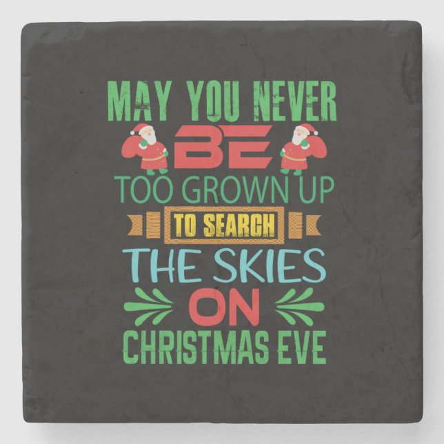 Posavasos De Piedra Xmas Regalo Los Cielos En La Víspera De Navidades (Anverso)