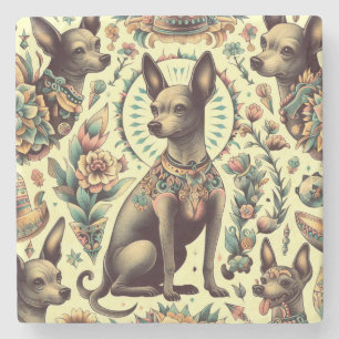 Posavasos De Piedra Xoloitzcuintle de época