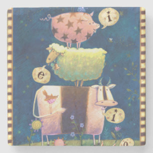 Posavasos De Piedra Y en esta granja