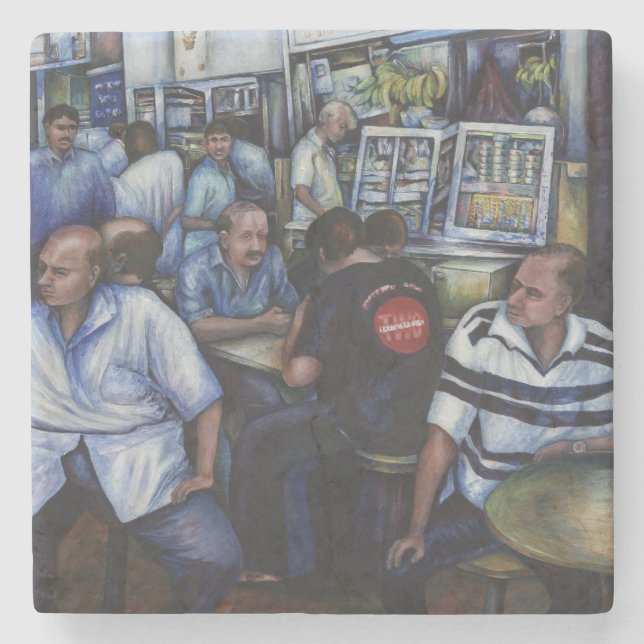 Posavasos De Piedra Y... se casó con el Mailman, Singapur (Anverso)