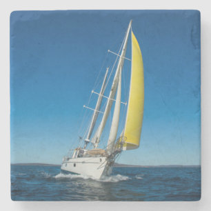 Posavasos De Piedra Yate que navega sur de Australia del  