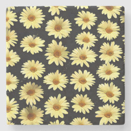 Posavasos De Piedra Yellow Flowers Stone Coaster
