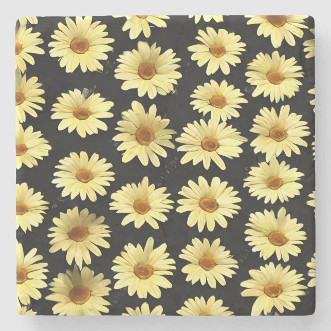 Posavasos De Piedra Yellow Flowers Stone Coaster (Anverso)