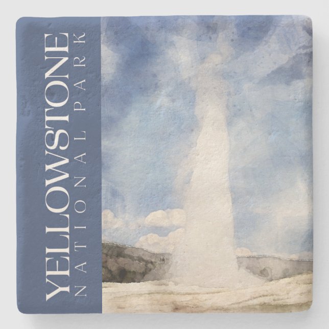 Posavasos De Piedra Yellowstone Coaster, Parque Nacional de la Montaña (Anverso)