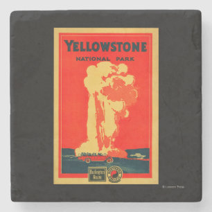 Posavasos De Piedra Yellowstone, poster fiel viejo de la publicidad