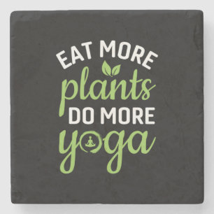 Posavasos De Piedra Yoga Lover Comer Más Plantas Hacer Más Yoga