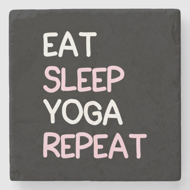 Posavasos De Piedra Yoga Lover | Eat Sleep Yoga Repeat (Anverso)