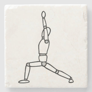 Posavasos De Piedra Yoga Warrior Coaster