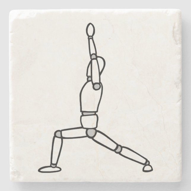 Posavasos De Piedra Yoga Warrior Coaster (Anverso)