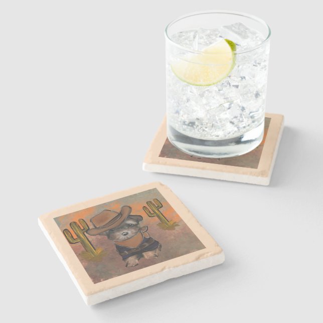 Posavasos De Piedra Yorkie Poo (Lateral)