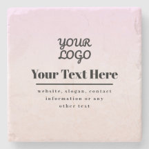 Your Logo & Text | Pink & Peach Ombre