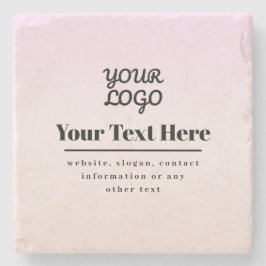 Posavasos De Piedra Your Logo & Text | Pink & Peach Ombre